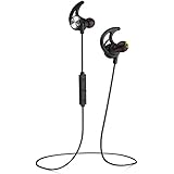 Phaiser BHS-750 Bluetooth Headphones Runner Headset Sport Earphones with Mic and Lifetime Sweatproof Guarantee - Wireless Earbuds for Running, Blackout