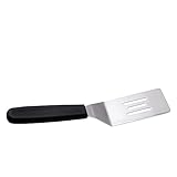 Cookie Spatula (Mini) Non-Stick, Heat-Resistant Handle, Metal Finish | Small, Ergonomic | Pizza, Pastries, Pancakes | Beveled Edge, Slotted Flat Surface