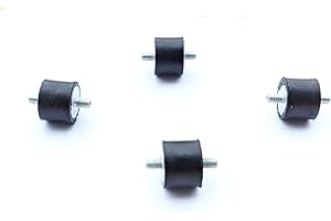 ELGINSCREWSANDBOLTS 4 Rubber Vibration Isolator Mounts (1" Dia x 3/4'' Thk) 1/4-20 x 3/8" Long Studs