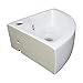 Renovators Supply Manufacturing MINI HUDSON Countertop Corner Vessel Sink 17 1/8 In. Triangular White Ceramic Bathroom Sink With Overflow And Single Faucet Hole