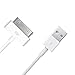 30Pin Cable, White 6 Feet High Speed USB Sync and Charging Cable for iPhone 4/4s, iPhone 3G/3GS, iPad 1/2/3, iPod