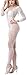Rozegaga Womens Sexy Large Scale Swirl Pattern Crotchless Fishnet Bodystocking (White)
