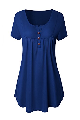 Neitade Women Tops and Blouses Plus Size Tunics For Women To Wear With Leggings Navy Blue XXL