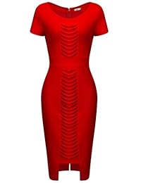 DILANNI Vestido de mujer formal Bodycon Fruncido vaina Vestido para Fiesta Boda Invitado Vestidos