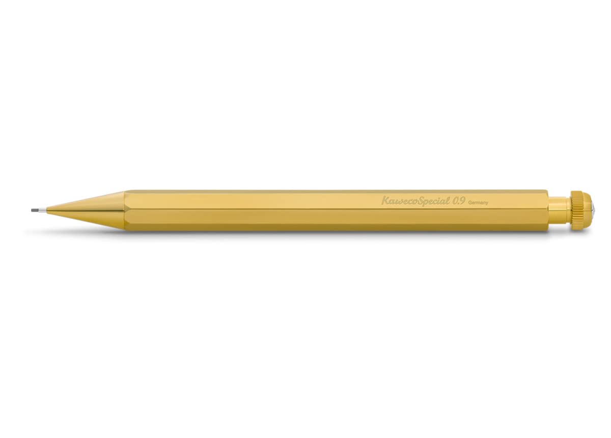 Kaweco SPECIAL Mechanical Pencil Brass 0.9 mm I Lead Push Pencil Made of Brass 14 cm I Refillable with Eraser