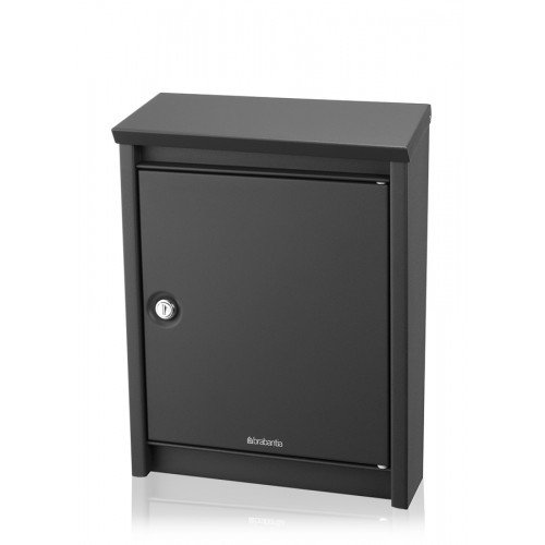 Brabantia Postbox B 560, Mail Box, Letter Rack, Stainless Steel, Dark