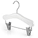 Hangerworld 10 Inch Kids White Wooden Coat Hangers with Clips for Baby & Toddler Clothes, Pack of 12