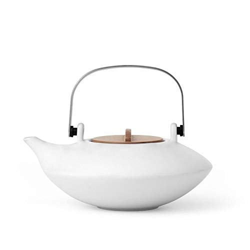 Teeservice Set Porzellan 5-teilig: weiÃ, inklusive 1x Tee-Kanne & 4 Teetassen, tropffrei, modernes Design – Bild 3