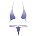 iEFiEL Women Micro G-String Bikini 2 Piece Sliding Top Thong Small Bra (Lavender)