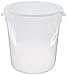 Rubbermaid Commercial Products Plastic Round Food Storage Container, 22 Quart, White, High Temperature Range Food Organization/Storage for Wet/Dry Food in Kitchen/Restaurants/Cafeteria