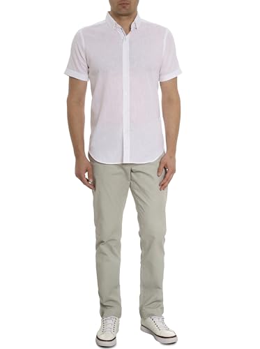 Robert Graham Men’s Palmer Short-Sleeve Button-Down Shirt, White, 3X-Large at Amazon