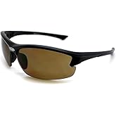Renegade Patented Bifocal Polarized Reader Half Rim Men's Fishing Sunglasses 100% UV Protection with Microfiber Bag (Matt Black Frame, Brown Lens - 613649, Bifocal +1.50)
