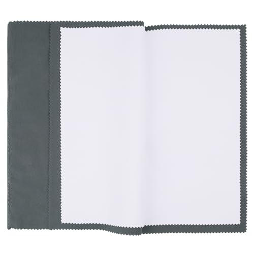 SIFFOI 2 Pack X-Large 14''x11'' Silver Jewelry Polishing Cloths, Premium Silverware Cleaning Cloth for 925 Silver, Gold, Double Layer Polishing Puff Cloths Grey