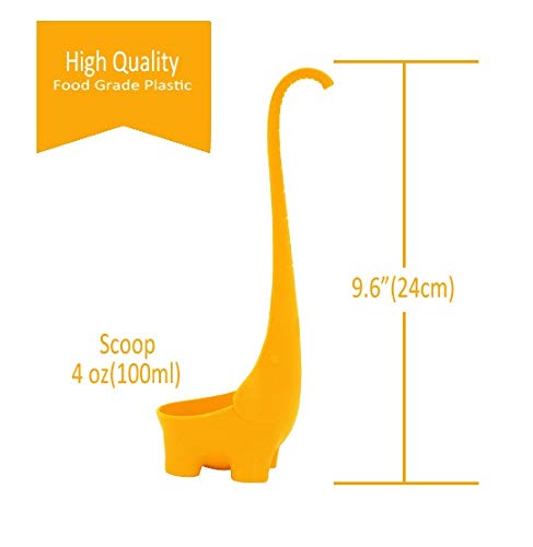 Elephant Soup Ladle Stand Up Adorable Scoop 4 oz Per Cute Gift Not Nessie - Orange Ladle