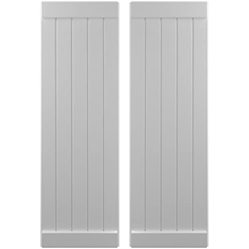 17 1/2"W x 57"H Americraft Five Board Exterior Real Wood Joined Board-n-Batten…