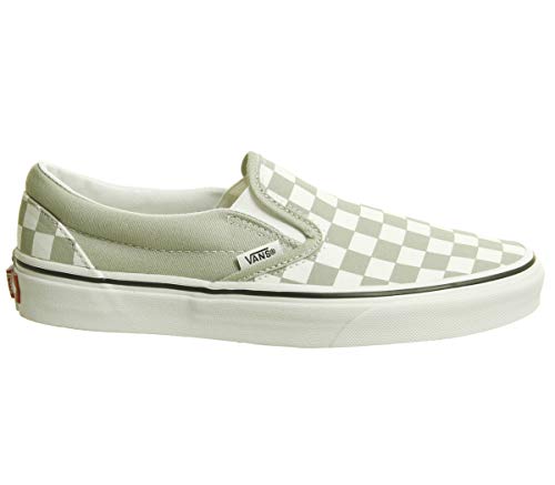 Vans Classic Slip-On (Checkerboard) (9.5 B(M) US Women / 8 D(M) US Men, Desert Sage/True White)
