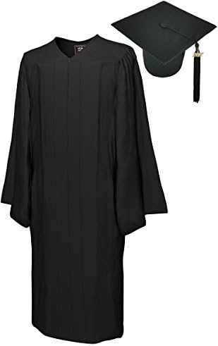 Cap &amp; Gown &amp; Tassel &amp; Year Charm, Set Matte, size 51 black