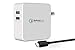 Tenergy 30W 2 Port Adaptive Fast USB Wall Charger Qualcomm Quick Charge 2.0 Smart Detect - Galaxy S6 / Edge / Plus, Note 5 / 4, LG G4, HTC One M8 / M9, Nexus 6, iPad, iPhone & More (White)