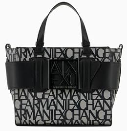 ARMANI EXCHANGE ロゴトートバッグ Amazon.com: Armani Exchange Women's Embossed Logo Zip Top Tote Bag