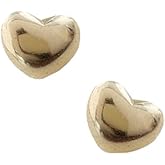 UELSTA Mini Heart Stud Earrings for Women Sustainable 14K Gold Plated Recycled Brass Hypoallergenic 925 Sterling Silver Posts PVD Coated Dainty & Timeless 7mm