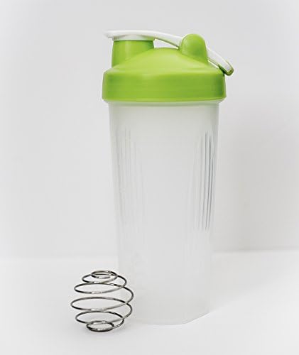 Classic Loop Top Shaker Bottle, Clear, 28-Ounce Loop Top for Sports Drink, Travel (Green)
