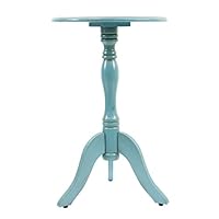 Décor Therapy Simplify Pedestal Accent Table, Turquoise blue