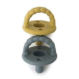 Itzy Ritzy Sweetie Soother Pacifier Set of 2 – Silicone Newborn Pacifiers with Collapsible Handle & Two Air Holes for…