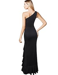 VFSHOW - Vestido de sirena para mujer, con volantes fruncidos, con un solo hombro