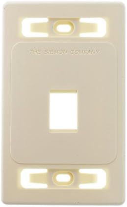 Siemon MX-FP-S-01-80 Max-Module Face-Plate, 1-Port, 1-Gang, Light-Ivory