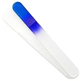 Bona Fide Beauty Glass Nail File - 1 Piece Aqua/Cobalt Czech Crystal Glass Large Nail File for Women & Men - Designed for Manicure & Pedicure Nail Care