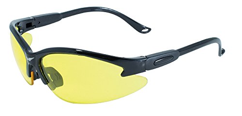 Rex Napoleon Dynamite Costumes - Global Vision Eyewear Cougar Safety Glasses, Yellow Tint Lens, Black