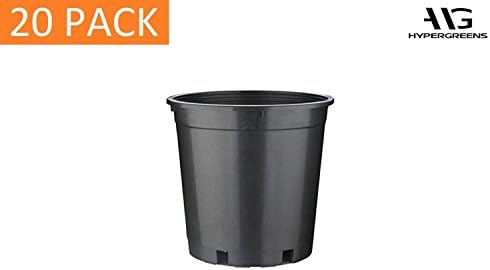 2 Gallon Plant Flower Pot by Hypergreens | Plastic Nursery Pot for Plants (Packs of 20)