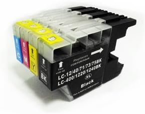 Brother LC12/LC40/LC71/LC73/LC75/LC400/LC1220/LC1240 High Yield Ink Cartridge Set (1 Black, 1 Cyan, 1 Magenta, 1 Yellow) 4 Pack Remanufactured Ink Cartridge