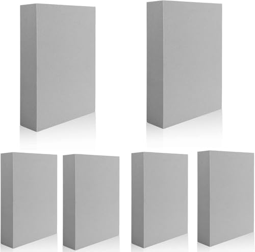 6 Pcs Large Stamping Foam Grey Moldable Foam Stamps Plastic Dry Foam Stamp Pad Cut and Dry Foam Stamping Foam Block for for Sculpture, Modeling, DIY Arts and Handicrafts Projects