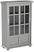 Ameriwood Home Altra Aaron Lane Bookcase with Sliding Glass Doors, Soft Gray
