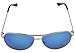 LotFancy Aviator Sunglasses for Men with Case, UV400 Protection, 61MM, Lightweight Eyewear for Driving Fishing Sports, Revo Blue Mirrored Lens, Silver Metal Frame