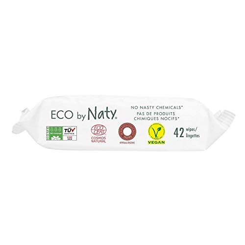 Eco by Naty Thick Flushable Baby Wipes for Sensitive Skin, Unscented, Hypoallergenic, Biodegradable and Compostable, 12 Packs of 42 (504 Count)