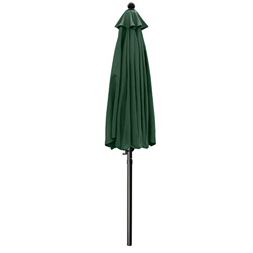 MasterCanopy 230 cm Sonnenschirm mit Volant Patioschirm Gartenschirm Terrassenschirm Tischschirm Martkschirm, Dunkelgrün – Bild 6