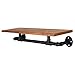 31-Inch Industrial-Style Black Metal Pipe & Brown Wood Wall Mounted Clothing Rods Storage Shelf, Hanging Closet
