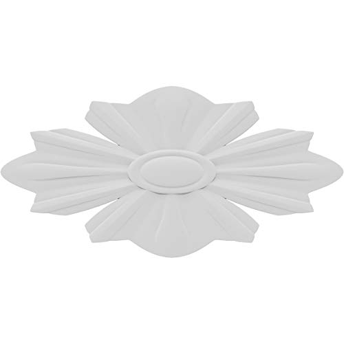 Ekena Millwork ROSC090X045EVSUF 9" W x 4 1/2" H x 3/4" D Jumbo Everson Flower R…