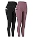 Fengbay 2 Pack High Waist Yoga Pants with Pockets, Tummy Control Workout Running Yoga Leggings for Women