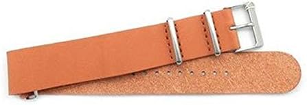 Leather 22mm Orange Soft One Piece Watch Strap