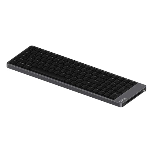LOFREE Flow2 Teclado mecánico de perfil bajo, cuerpo de aluminio CNC con montaje en junta, inalámbrico de tres modos, intercambiable en caliente y compatible con VIA, barra táctil lateral, para Mac