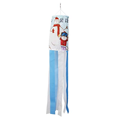 PINCHUANG 40 Inch Snowman Winter Windsock Flag, Christmas Windsock Outdoor Hanging Decoration for Front Yard Patio Lawn Garden Party Decor (Style B)
