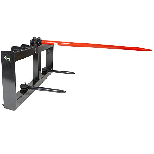 Titan Attachments Tractor Hay Spear Attachment 3,000 lb Spike Skid