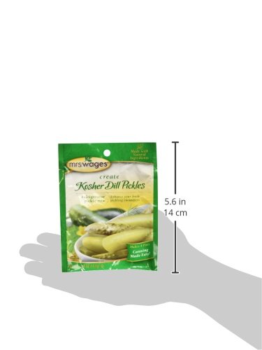 MRS. WAGES KOSHER DILL PICKLES REFRIGERATOR MIX | QUICK AND EASY | SIMPLE-TO-USE | SIMPLE HOMEMADE PICKLES | TRADITIONAL PICKLE FLAVORING | 1.94 OZ PACKET (VALUE PACK OF 12)
