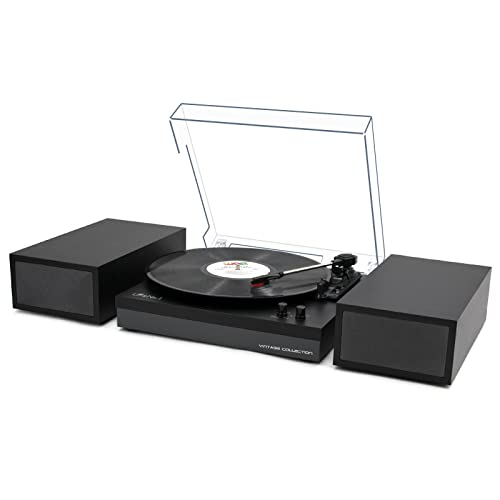 LP&No.1 Bluetooth Vinyl Record Player with External Speakers, 3Speed