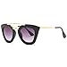 AEVOGUE Womens Sunglasses Double Bridge Cat Eye Gradient Lens Metal Temple UV400