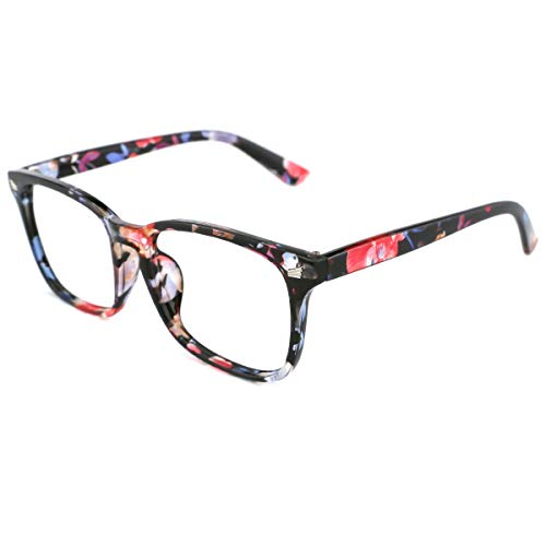 Slocyclub Vintage Nerd Square Eyeglasses Frame Keyhole Design Non Prescription Lens Glasses for Women Men - Thumbnail 2
