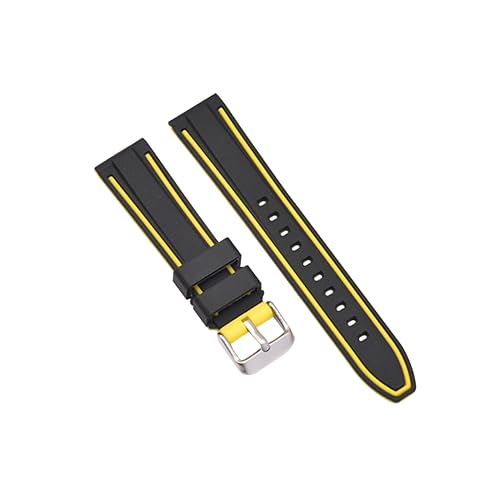 LALADEFIEE Adjustable Band in Black Yellow Silicone Watchband for S3 Replacement Band Change